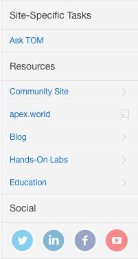 Resource Links 86 New Resource Links on APEX Workspace Homepage Shortcuts on Community