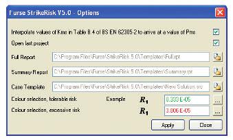 Options 6.1 StrikeRisk Options Overview A number of program options can be set via the Options dialogue which can be accessed via the Menu. To display Options dialogue using the Menu: a.