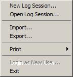 9936A LogWare III Users Guide Manage user accounts - Manage user accounts, passwords, and permissions Manage log sessions Manage real-time log sessions Options - Change LogWare s default settings