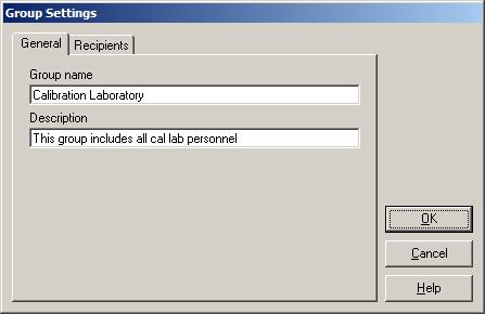 9936A LogWare III Users Guide Figure 28 Group Settings dialog On the General tab, enter the name of the group in the Group name field. The group name is required.