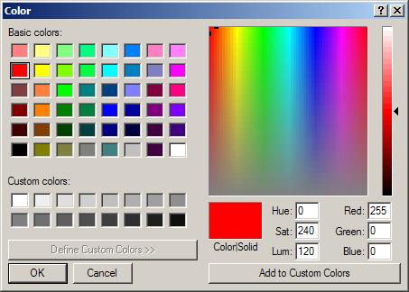 5 Real-Time Data Logging Figure 39 Color dialog Use the controls on this dialog to select the color to use or to define custom colors. 5.1.