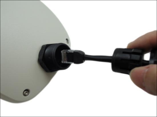 5. Insert the Ethernet cable through the cable gland, and connect it