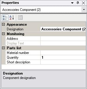 98/119 Bosch Rexroth AG Print Accessory Handling 9.3 Configuring Accessories Any accessory can be configured via the properties dialog.