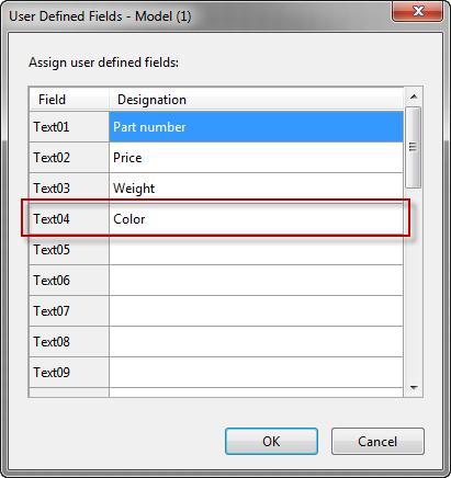 94/119 Bosch Rexroth AG Print User Defined Fields 8.3 Add User Defined Fields If you want to add a user defined field to a model, use the context menu command Open User Defined Fields.