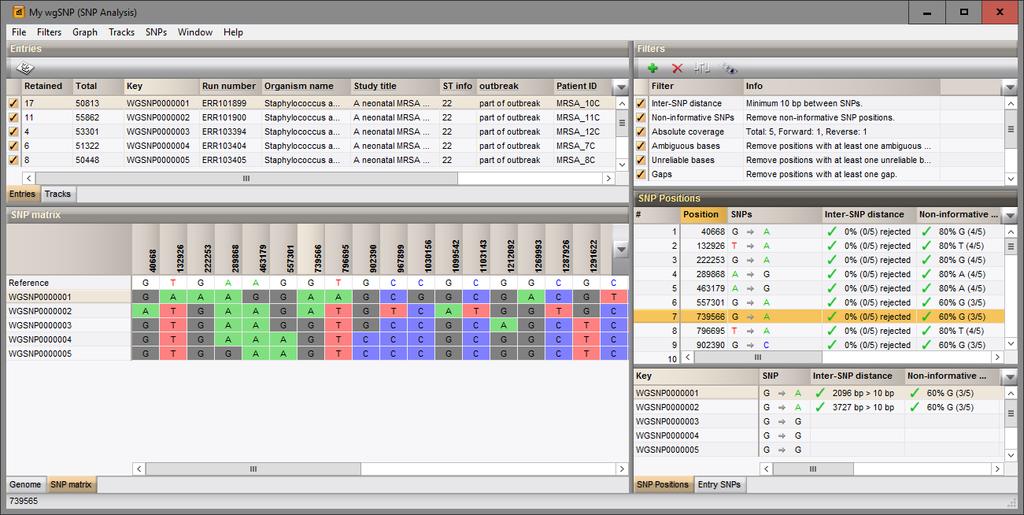 14 The Tracks panel in default view is displayed as a tab with the Entries panel. With this panel, you can determine which tracks are plotted in the Genome panel.