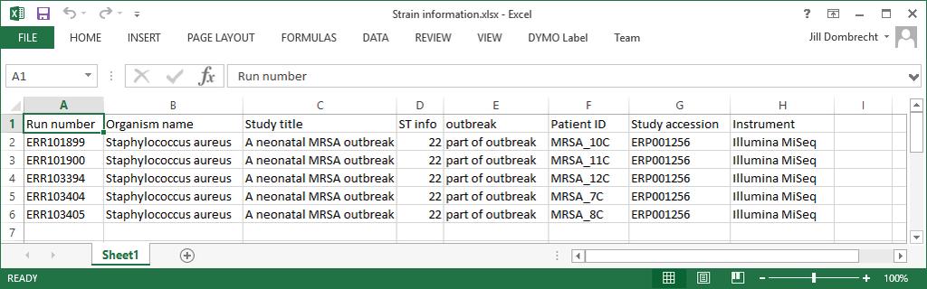 2. Preparing the database 3 Figure 2: Run information stored in an Excel file. Figure 3: Import tree. Optionally you can change the names of the new information fields to store the information in. 6.