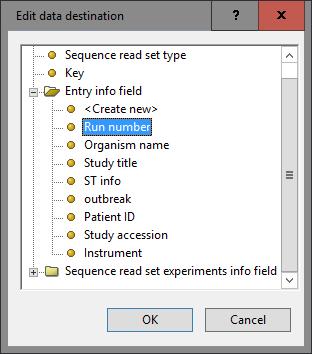 6 Figure 7: Link to Run number column. 22. In the Edit data destination dialog box, fill in [DATA] * as Data parsing string (see Figure 8).