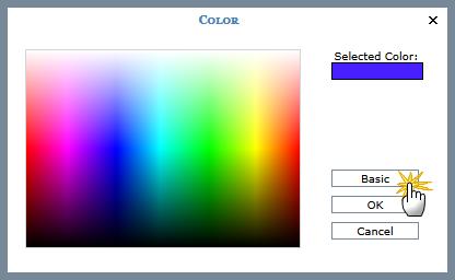 palette. The Custom / Basic button works as a toggle switching between the two different versions of the window.