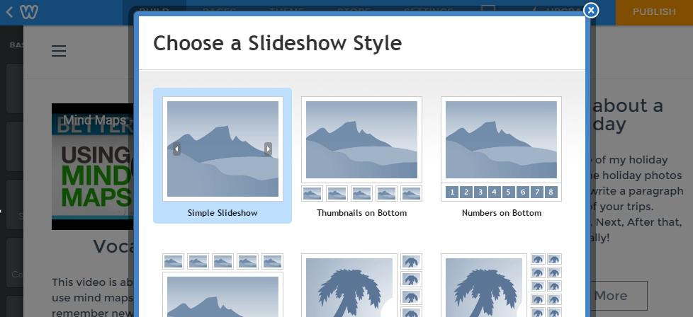 Select the Slideshow style