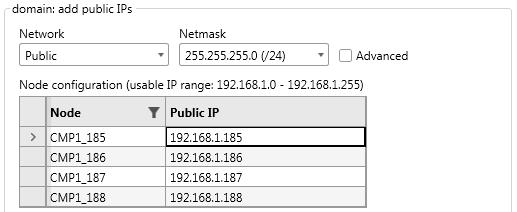 Multiple Public IPs A file system must have at least one IP range and no more than 8 IP ranges. A file system can only have one primary IP range, one DNS, and one hostname for each node.