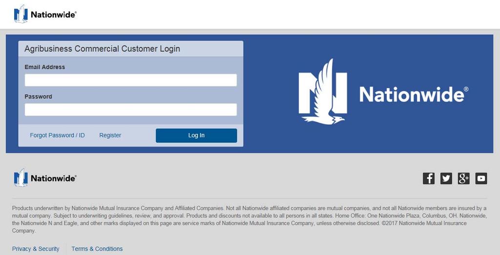 Getting Started To access the customer portal, enter the following URL: nationwide.com/agclient Once you access this site, save it as a Favorite on your computer for easier access.