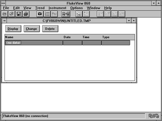 FlukeView 860 Users Manual Menu Bar Tool Bar Main Window File