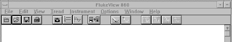Getting Acquainted with FlukeView 860 Using the Tool Bar Use the Tool Bar to make selections with icon buttons that are equivalent to Menu Bar