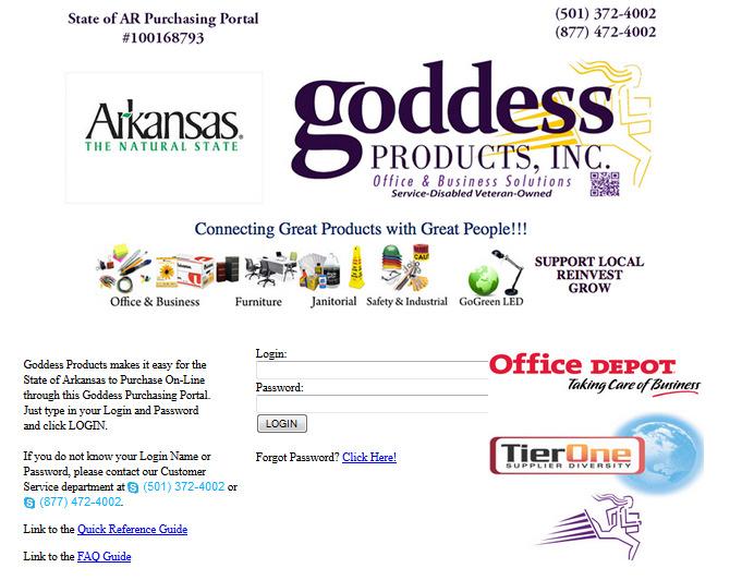 Goddess Purchasing Portal Quick Reference Guide Welcome to the Goddess Purchasing Portal! URL http://www.goddessproductsinc.com/arkansas.