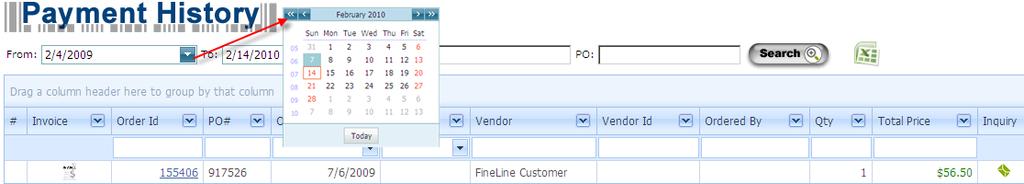 You may click on the icon to display the invoice in pdf format.