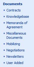 Documents (these can be PDF, Word, PowerPoint, Excel) Arranged by folders and/or topics Folder arrangement done by the administrator of the site