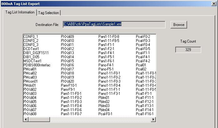 From the main Composer CTK window, select File > Export > 800xA Tag List as shown in Figure 1.