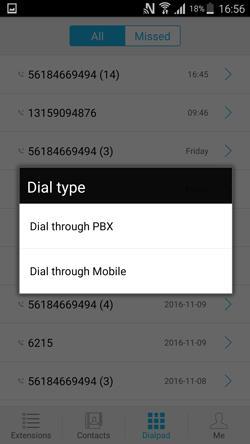 Call From Call History Numbers Long press the number, choose dialing