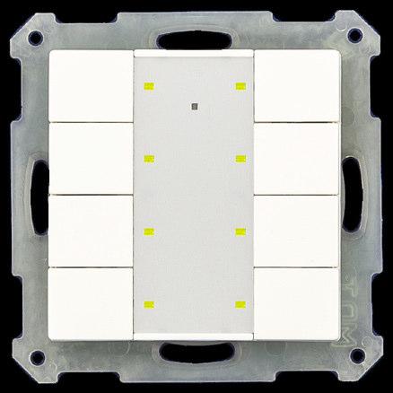 MDT KNX RF+ Push Button N MDT KNX RF+ Push Button 2/4/6/8-fach Plus, lush mounted Version RF-TA55P2.01 KNX RF+ Push Button 2-fold Flush mounted, white matt inish, status and orientation LED RF-TA55P4.
