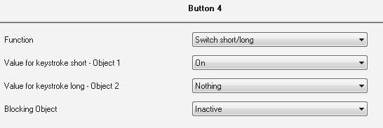 4.5.3 Switch short/long The parameter switch short/long can assign the push button different switching processes for a long and a short keystroke.