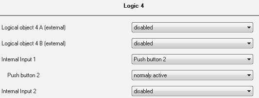 The Chart shows the setting options for the logic blocks.