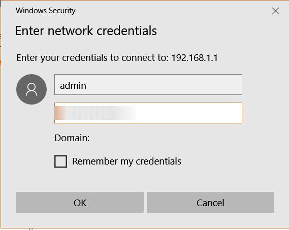 Note: if you have changed your router admin password, the password