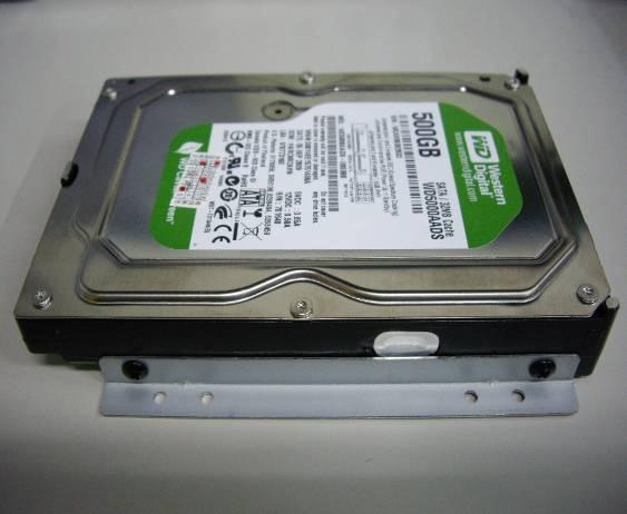 Step 2) Place the HDD on the HDD plate and screw it
