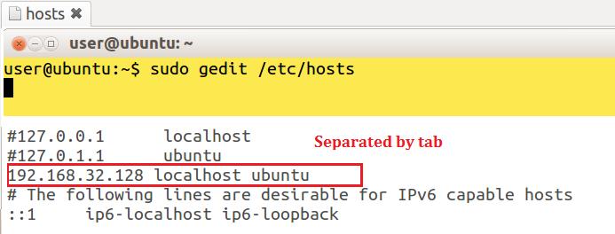$sudo gedit /etc/hosts Note: if not change anything in this etc/hosts file only first two line mention than also correct.