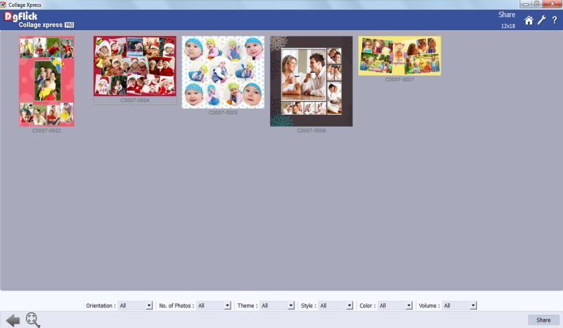 3 Share* Templates that have been created can be shared with other users by means of the Share option available with Collage Xpress.