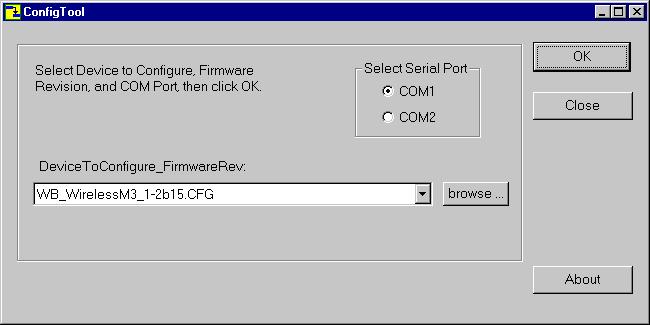Installation of Wireless Infrastructure c. click Browse to access the Browse application d.select ConfigTool in the tools menu of the stored configuration tools files e. locate the file ConfigTool.