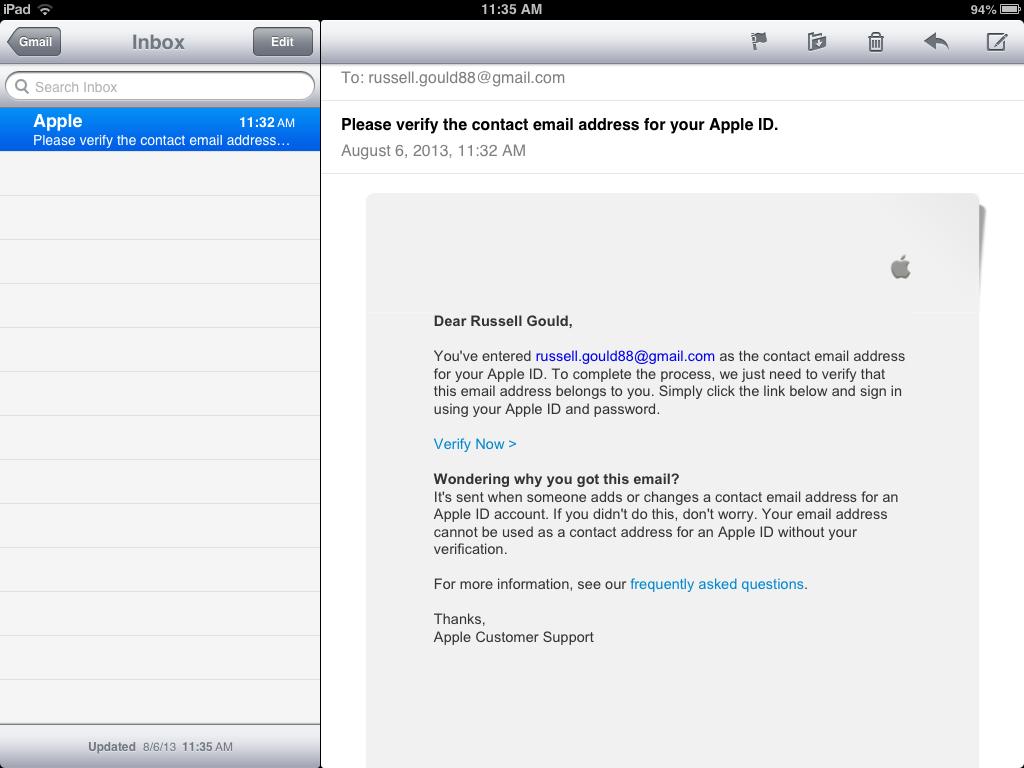 ibooks (New Apple Account) This is what the verification email looks like
