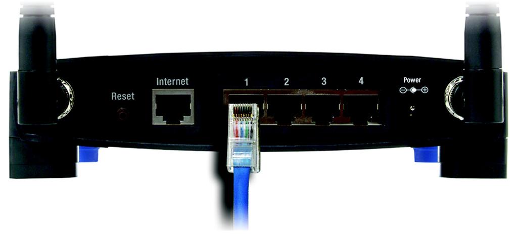8. Connect a standard Ethernet network cable to the Broadband Router s Internet port. Then, connect the other end of the Ethernet cable to one of the numbered Ethernet ports on your other router.