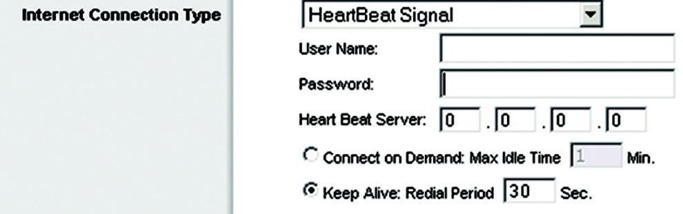 HeartBeat Signal. HeartBeat Signal (HBS) is a service that applies to connections in Australia only. User Name and Password. Enter the User Name and Password provided by your ISP. Heart Beat Server.