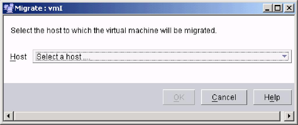 Migrating a irtual machine to a different host Notes: 1. VMware VirtualCenter VMotion must be enabled on both the source host and destination host between which you want to migrate irtual machines.