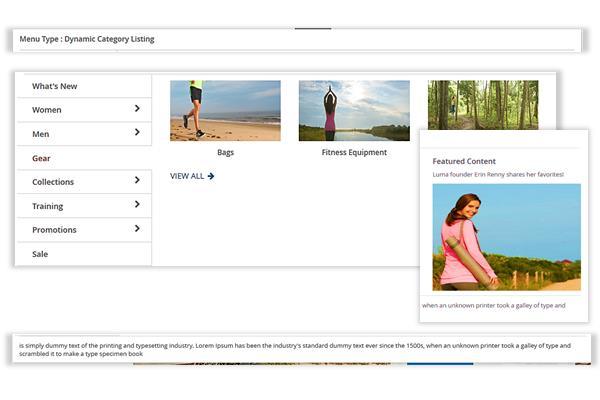 3.3. Navigation menu's Elements Header content navigation menu s element Main content navigation menu