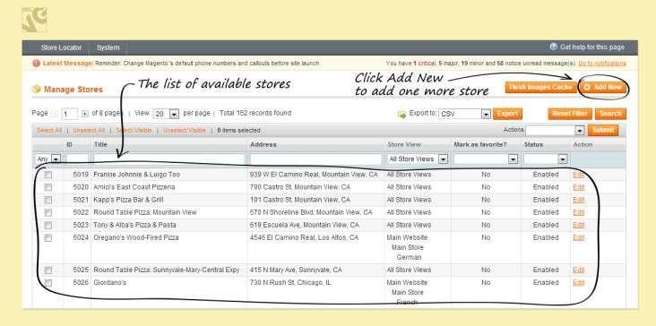 How to add new stores into the module? There are two ways you can use to new add stores into the module: Add manually; Import from a CSV file.