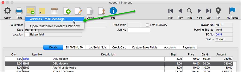 Make the following selections: Recipients, attach file, template (optional), and send options.