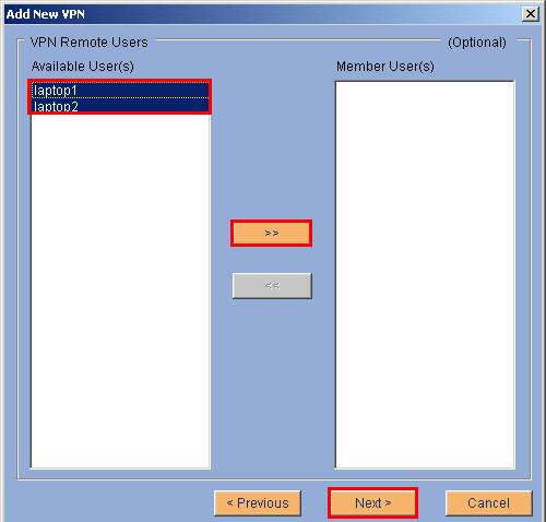 4) window opens (Figure 9) Select Available Users Click >> to add the