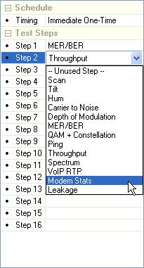 Configuring Modem Tests After the initial non-modem tests have been added, you can now add the modem tests. To configure the modem tests, perform the following steps; 1.
