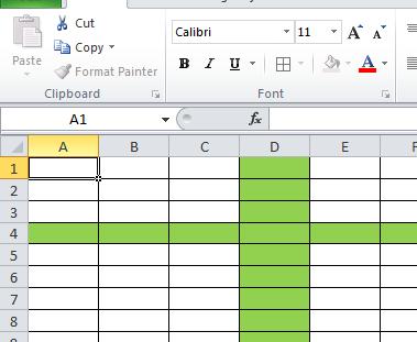 Workbook Excel 2010 Left-click a cell to select it. Each rectangle in the worksheet is called a cell.