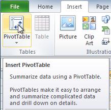 PivotTables When you have a lot of data, it can sometimes be difficult to analyze all of it. A PivotTable summarizes the data, making it easier to manage.