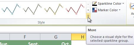 To Change Sparklines Select the sparklines that you want to