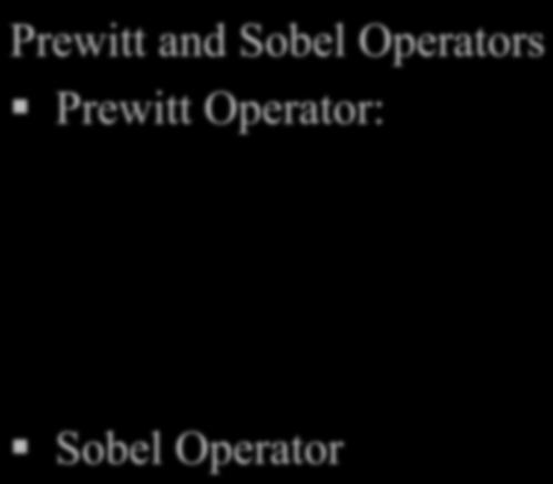 Edge Operators Prewitt and Sobel