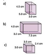 Ex. 2 Find the volume of each rectangular prism. Ex. 3 Large trucks often tow trailers that are shaped like right rectangular prisms. A standard trailer is 2.74 m by 2.