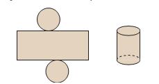4.7 Surface Area of a Right Cylinder (pp. 209-214) The bases of a right cylinder are 2 congruent circles. The curved surface of a cylinder is a rectangle when laid flat.
