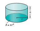 4.8 Volume of a Right Cylinder (pp. 215-219) The volume of a right cylinder can be calculated by multiplying the area of the base by the height of the cylinder.