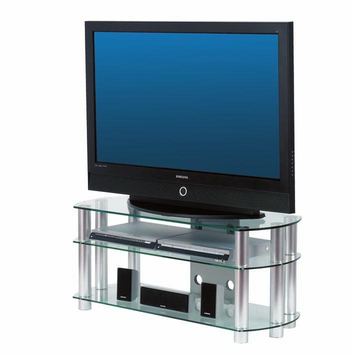 1200 Wide Glass & Tube Entertainment Furniture EW offers a full one -year warranty for your peace of mind. Dresden 1200 Model No. EN310 A stunning entertainment unit with two useful storage drawers.