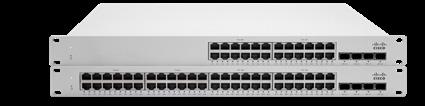 Meraki Stackable Access Switching Portfolio Series MS210 MS225 MS250 MS350 Deployment type Branch & Small campus Branch & Small campus Branch & Campus Campus & Multigigabit Interfaces 24 / 48 x 1GbE
