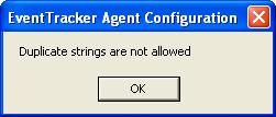 If you click Edit Ok without making any changes, EventTracker will displays a message box with appropriate message.