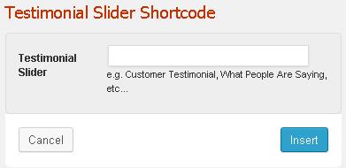 input to fill in the title of the testimonial slider.